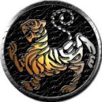 Shotokan Tiger in gold