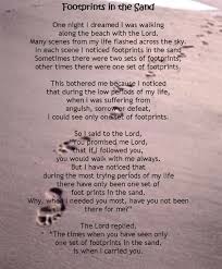 footprints in the sand it was then I carried you