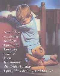 Now I lay me down to sleep prayer little boy