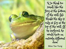 Your problems are too small frog that does not see opportunity
