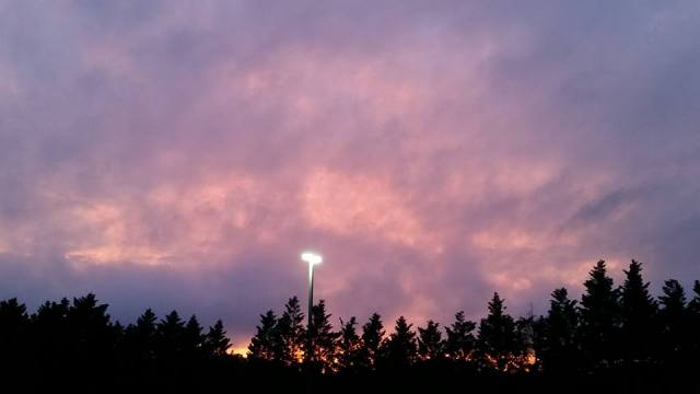 evening sky from parking lot